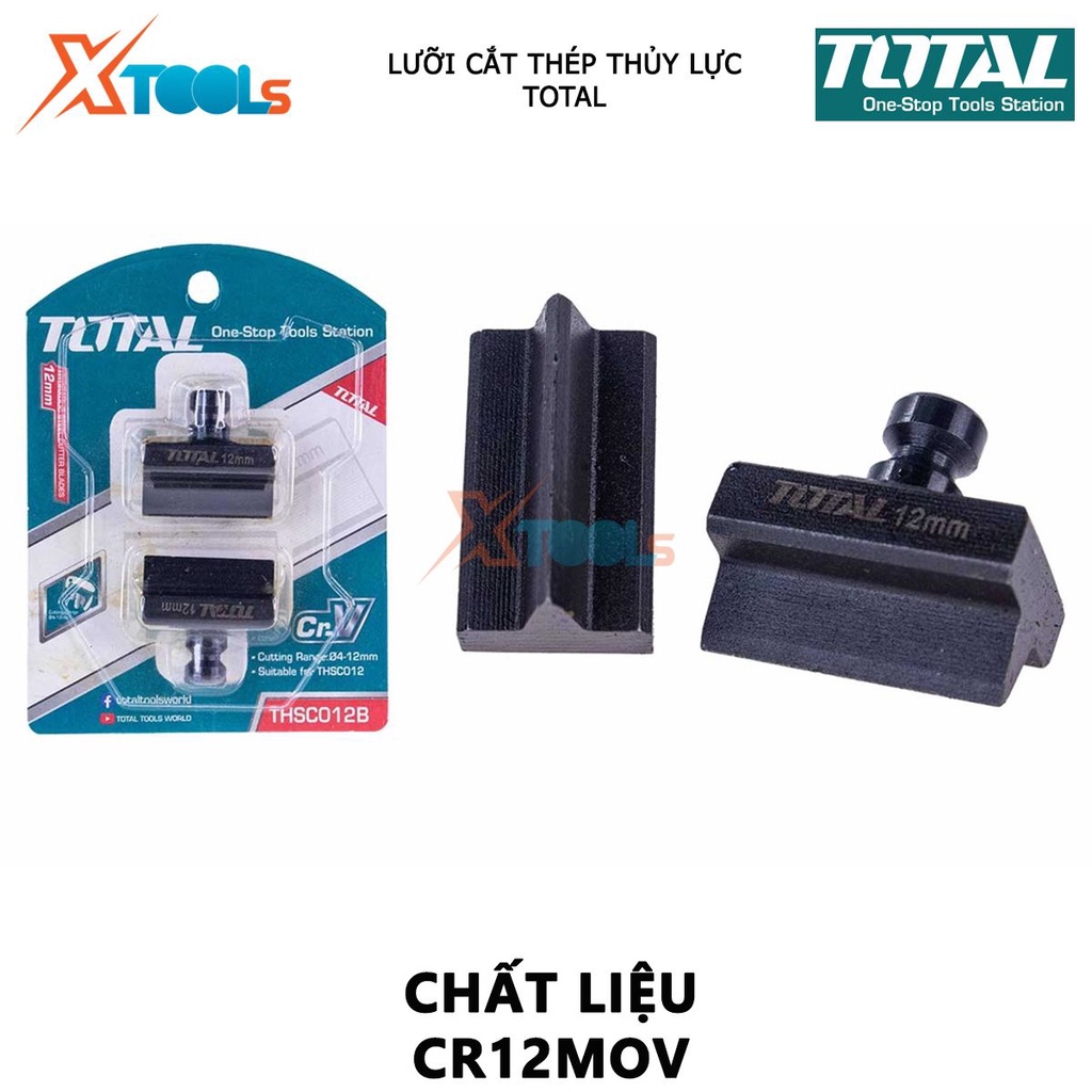 Lưỡi cắt thủy lực TOTAL | lưỡi cắt thép đường kính cắt 4-12mm và 4-22mm chất liệu CR12MOV [CHÍNH HÃNG] [XTOOLs]
