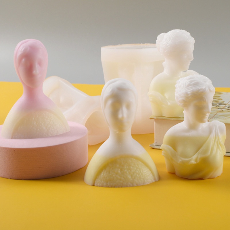 Khuôn Làm Nến / Xà Phòng Hình Mặt Người 3D Bằng Silicone