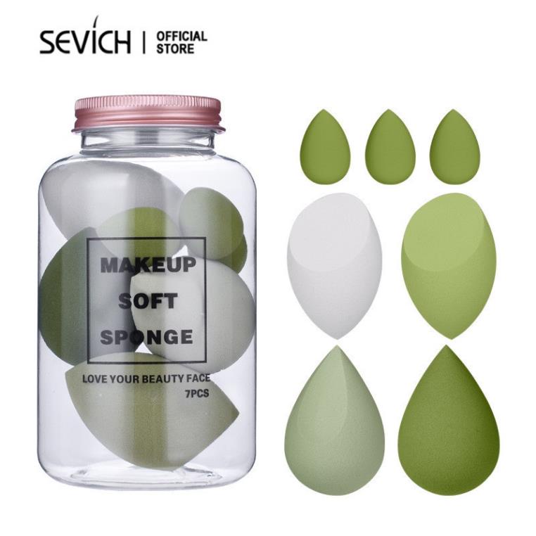 Set 7 Bông Trang Điểm Sevich Dùng Ướt Và Khô Tiện Dụng Chất Lượng Cao