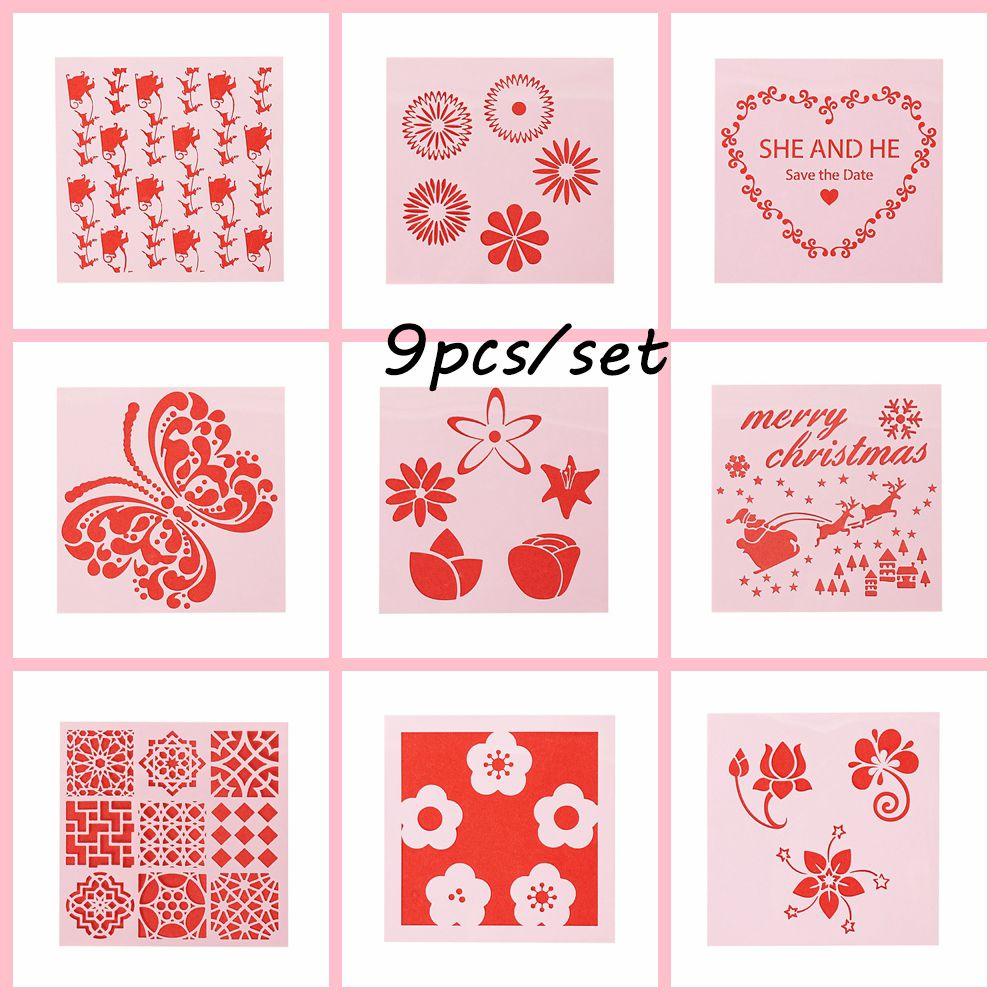 JONYE Set 9 Thẻ Giấy Dập Nổi Nhiều Lớp Trang Trí Tường Sổ DIY