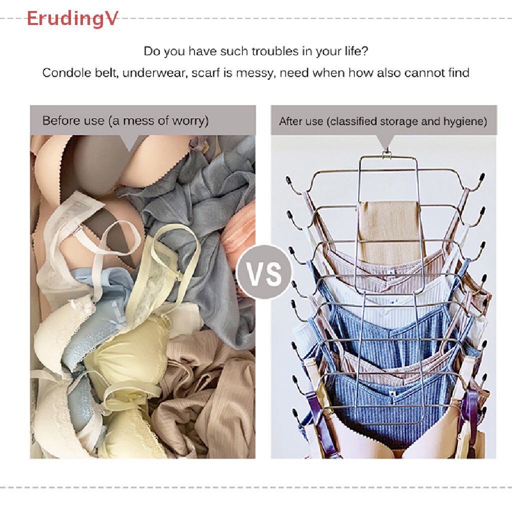 Móc Treo Đồ Lót, Áo Hai Dây Nhiều Tầng Inox Gấp Gọn Tiện Dụng