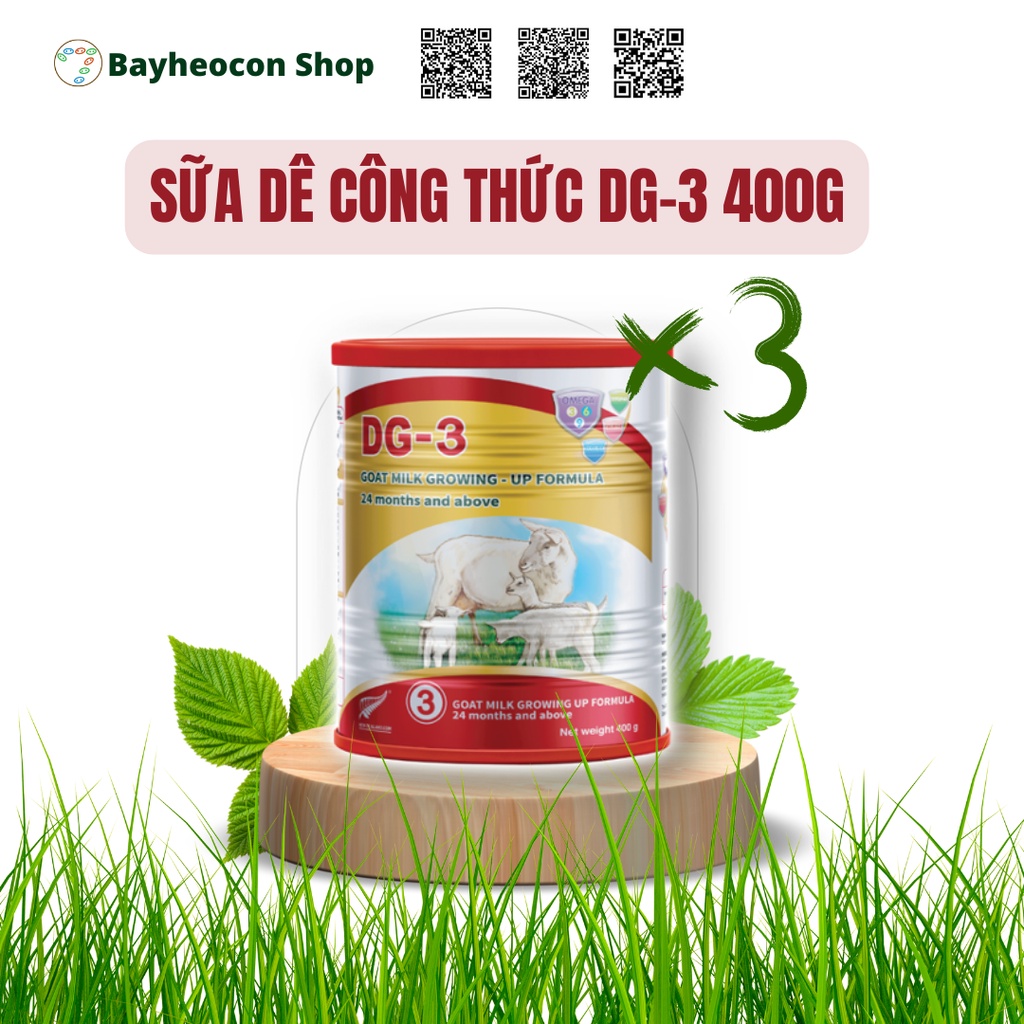 [Date 2024] Bộ 03 sản phẩm sữa Dê công thức DG-3 400g