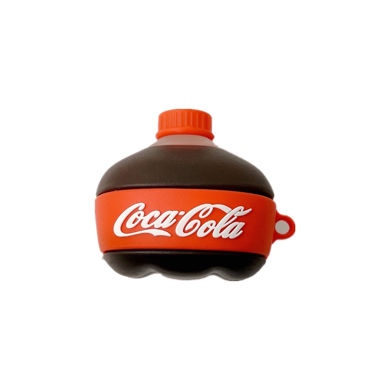 Vỏ bọc silicon bảo vệ hộp sạc tai nghe không dây mềm hình coca cola có móc khóa cho Samsung Galaxy Buds 2/ Live/ Pro