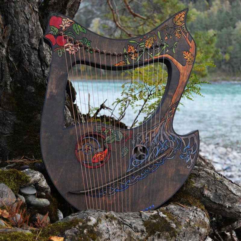 Đàn Lyre Harp đàn hạc thủ công Tặng phụ kiện giáo trình bảo hành thân đàn 10 năm tặng đàn kalimba 17 phím KATENE-W01044