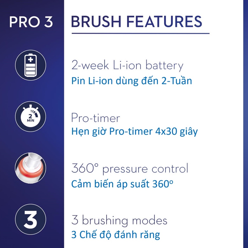 [Mới Về] Bàn Chải Điện Trẻ Em 6+ Tuổi Oral-B Pro 3 Junior Kids - 3 Chế Độ, Cảm Biến Lực 360°, Bàn Chải Điện Cho Bé OralB