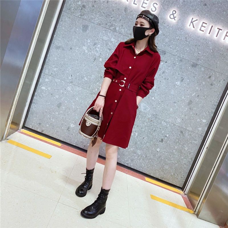 Đầm Sơ Mi Dáng Rộng Thời Trang Xuân Thu 2022 Cho Nữ 2022