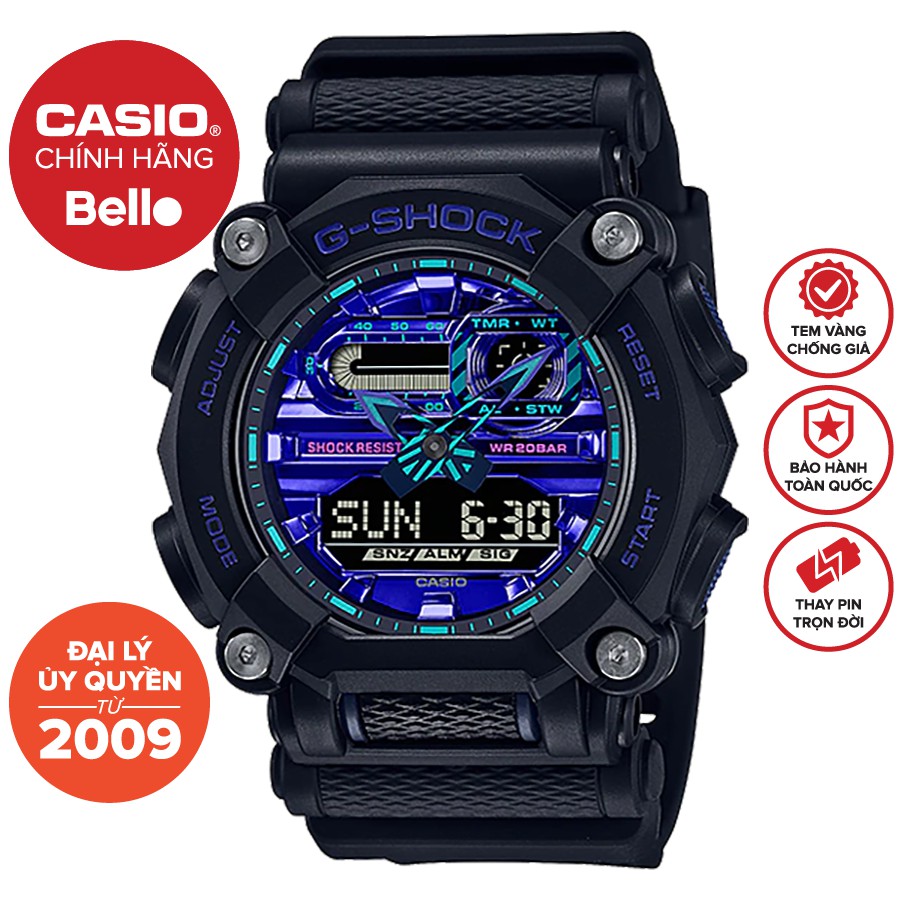 Đồng hồ Nam Dây Nhựa Casio G-Shock GA-900VB-1ADR chính hãng bảo hành 5 năm Pin trọn đời