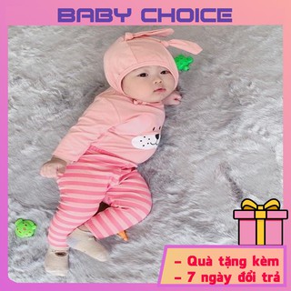 Bộ MINKY MOM dài tay Quần áo trẻ em tai thỏ chính hãng cho bé sơ sinh 0 24 tháng tuổi bé gái bé trai quan ao tre em BDT7