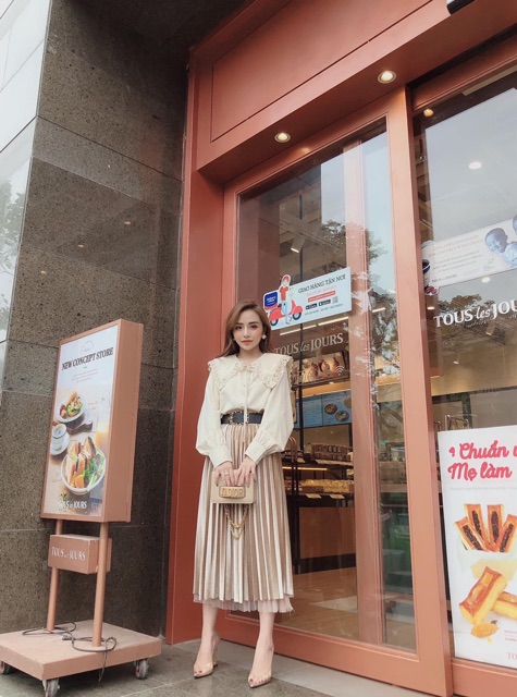 Chân váy Nhung Mặc 2 Mặt