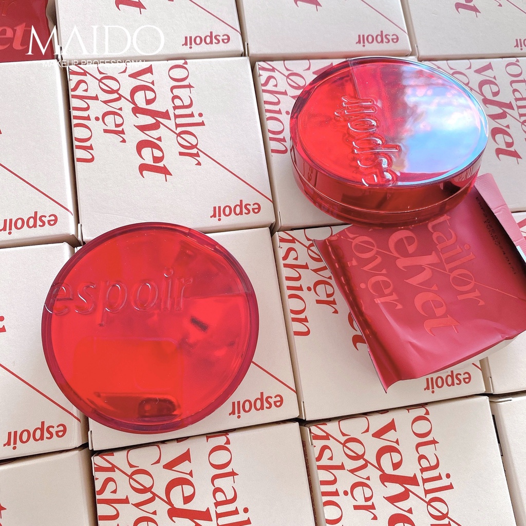 Phấn nước makeup che phủ hoàn hảo Espoir Pro Tailor Be Velvet Cover Cushion SPF 34 PA++ (Tặng kèm 1 lõi) MAIDO COSMETICS