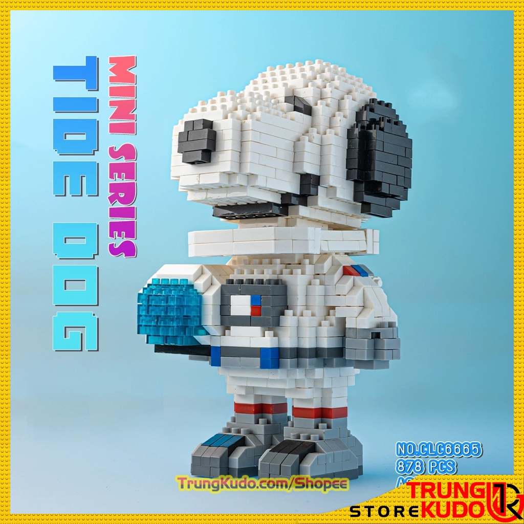 Mô hình Snoopy dạng Đồ chơi xếp hình chó Snoopy thần tình yêu làm quà tặng, đồ decor