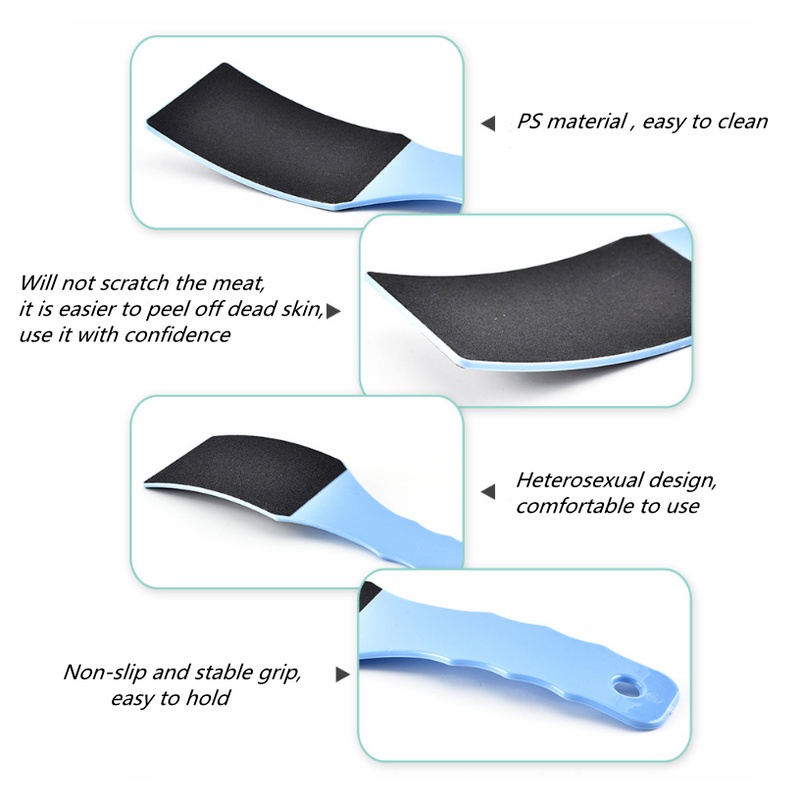 1 Cây Giũa Chân Tẩy Tế Bào Chết Hai Mặt Tay Cầm Cong Bằng Nhựa Nhám Đa Năng