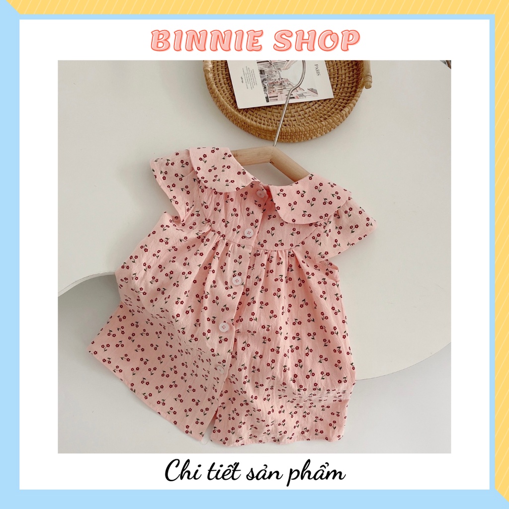 Váy bé gái Váy babydoll hoa nhí cổ sen dễ thương cho bé gái 9-20kg (1-5 tuổi) BINNIE SHOP