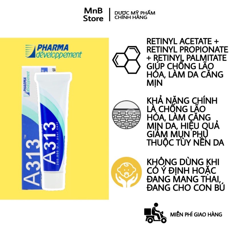 [ Chính hãng NỘI ĐỊA PHÁP] Kem ngăn ngừa mụn, chống lão hóa mạnh A313 Pommade Retinol Cream dược m | BigBuy360 - bigbuy360.vn