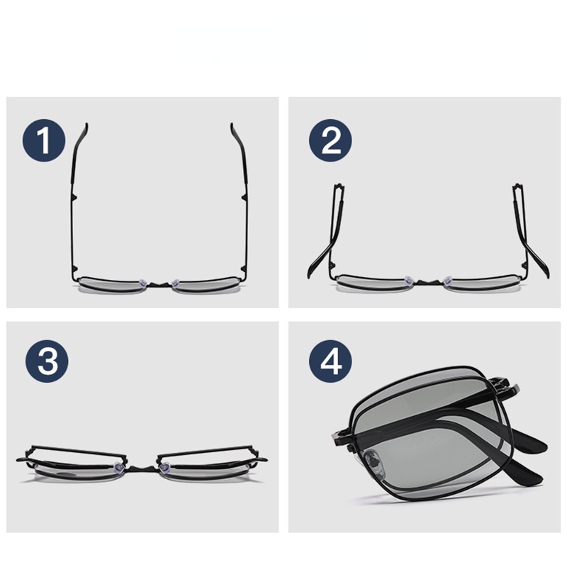 Kính quang sắc mới Kính râm phân cực nam có thể gập lại Kính đổi màu