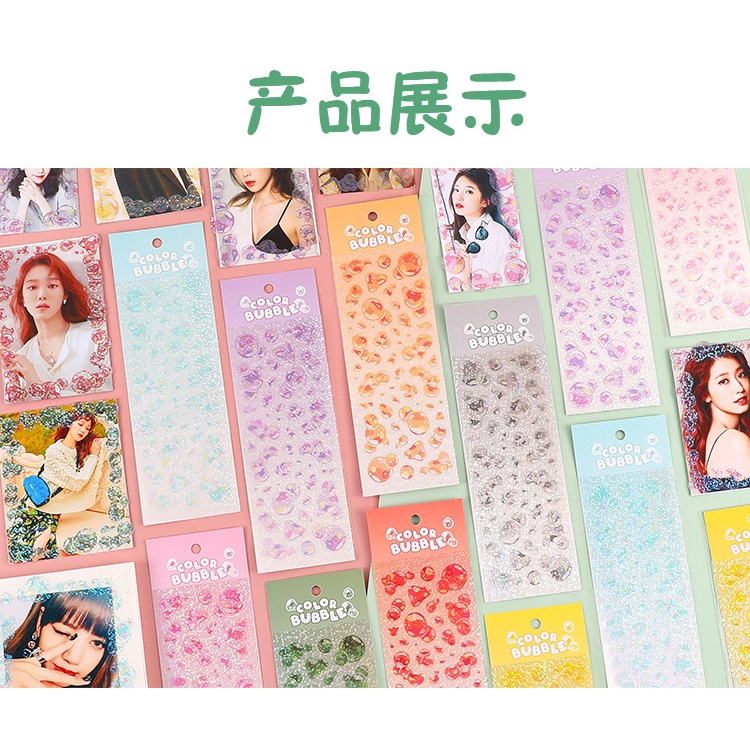 Sticker Color Bubble Bong bóng dán Toploader nhãn dan lung linh nhiều màu