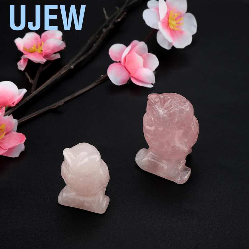 Tượng Đá Thạch Anh Hình Chim Cú 1.5 &quot;/ 2&quot; Trang Trí Nhà Cửa
