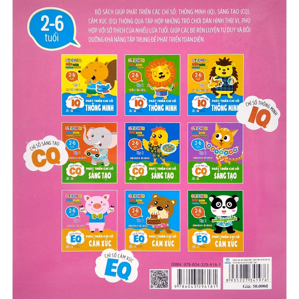 Sách Sticker Bóc Dán Thông Minh - Phát Triển Chỉ Số Cảm Xúc - EQ - Tập 1