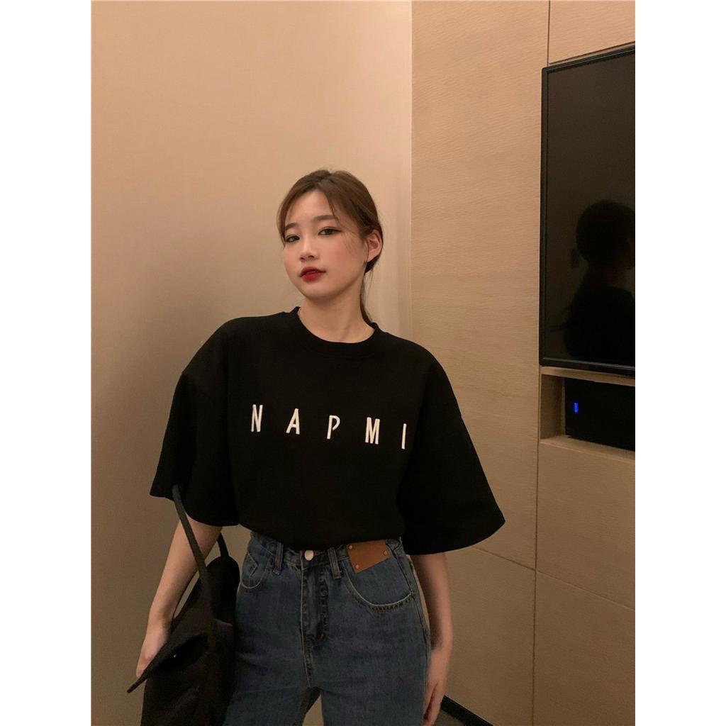 Áo thun tay ngắn dáng rộng phong cách Hàn Quốc trẻ trung thời trang dành cho nữ