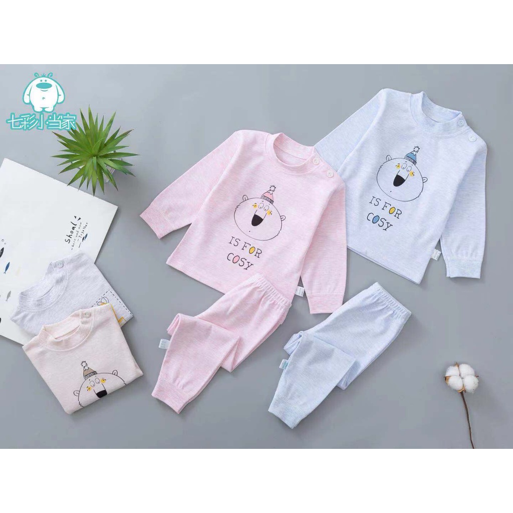 Bộ cotton dài tay cho bé trai, bé gái PIKA KIDS chất liêu cotton len cho bé từ 8-16kg