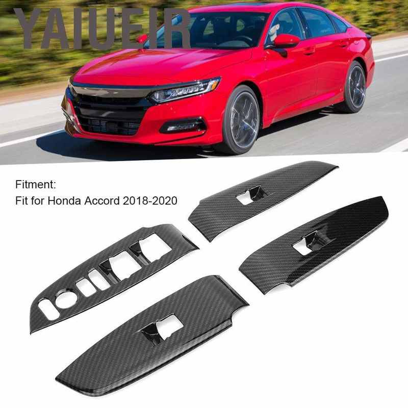 Set 4 Khung Bảo Vệ Công Tắc Cửa Sổ Bên Trong Cho Honda Accord 2018 2020