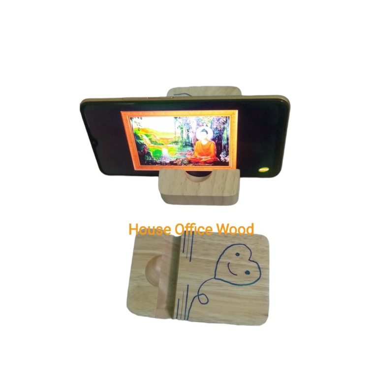 Đế điện thoại gỗ, giá để điện thoại House Office Wood  Kích thước Rộng 7x Dài 11x Dầy 2,5cm