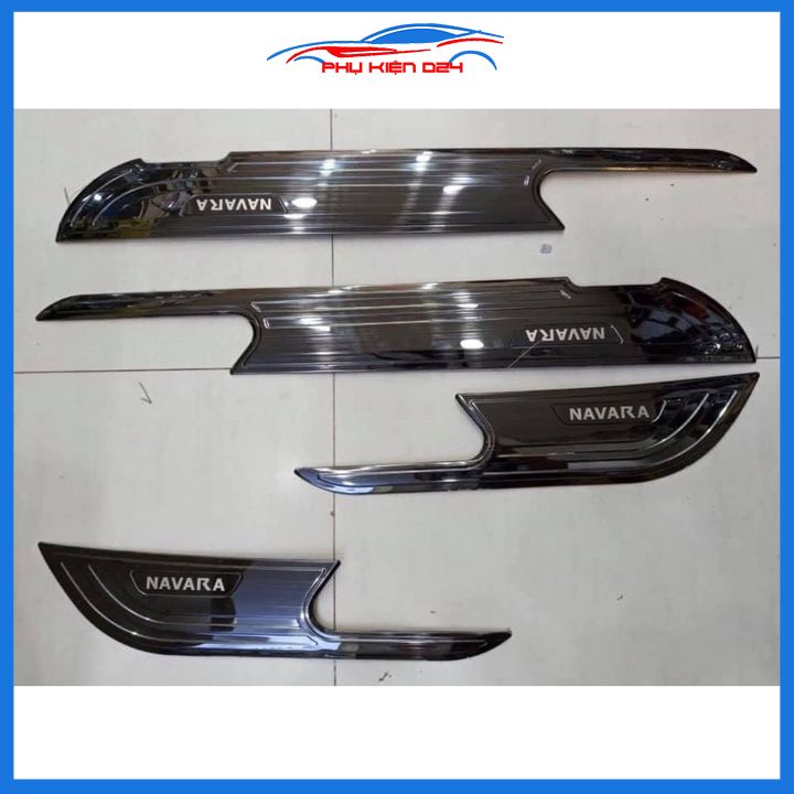 Ốp tapli Navara 2018-2019-2020-2021 vân titan chống xước va đập khi mở cửa và làm đẹp xe