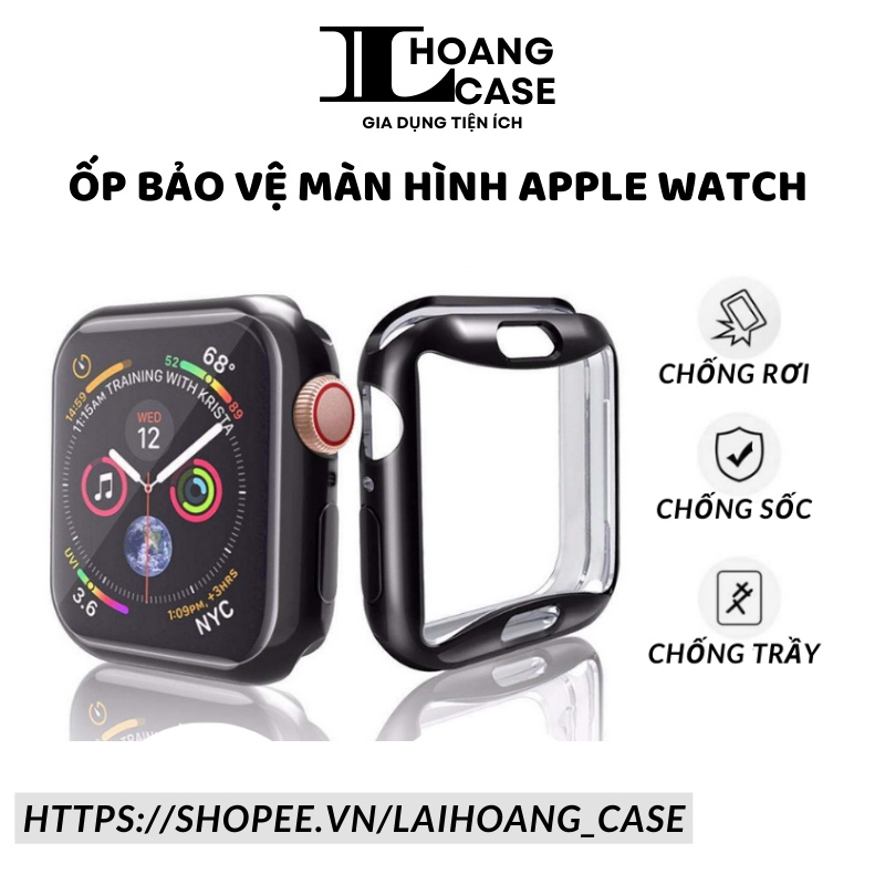 Ốp Bảo Vệ Kèm Dán Cường Lực cho Apple Watch Series SE | 6/5/4/3/2/1 38mm 40mm 42mm 44mm