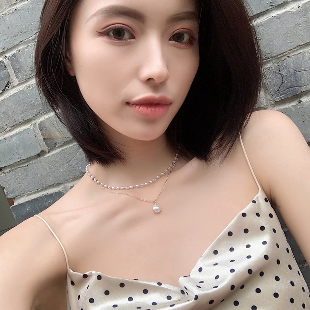 Dây chuyền đính hạt ngọc trai giả kiểu dáng thời trang dành cho nữ