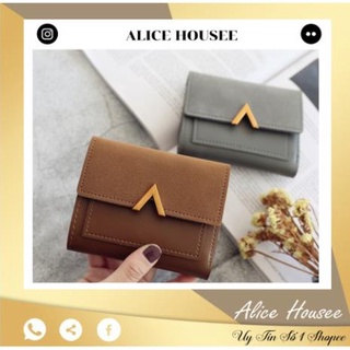 Ví nữ mini cầm tay bóp nữ mini Alicehousee cute nhỏ gọn chất liệu da mềm cao cấp *