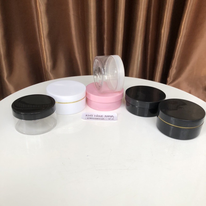 HỦ CHIẾT MỸ PHẨM 100g , 200g TRONG SUỐT - HỦ Pet đựng kem nắp ĐEN / TRẮNG / NHÔM BẠC