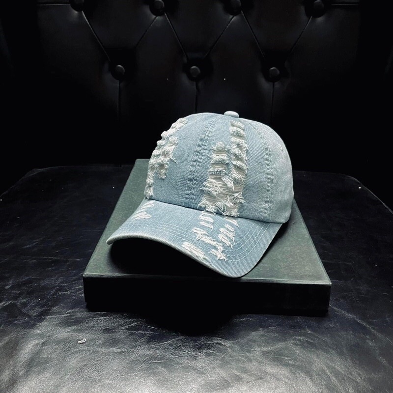 MŨ KẾT LƯỠI TRAI VẢI JEANS TRƠN RÁCH TUA RUA HÀNG VNXK CHUẨN FROM CAO CẤP THỜI TRANG NAM NỮ