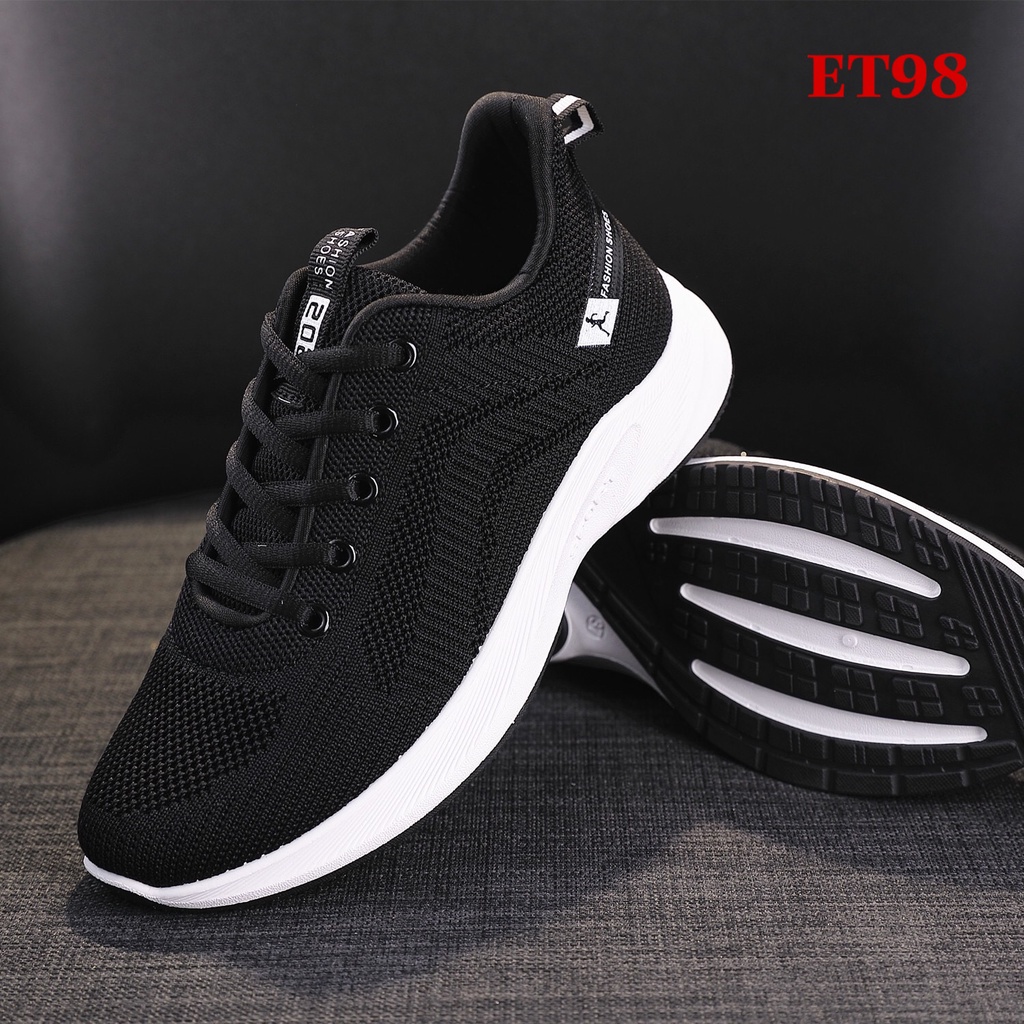 Giày bata sneaker nữ cổ thấp chất vải dệt kim cao cấp đế cao 3cm nhiều màu ET98 - Em’s Shoes