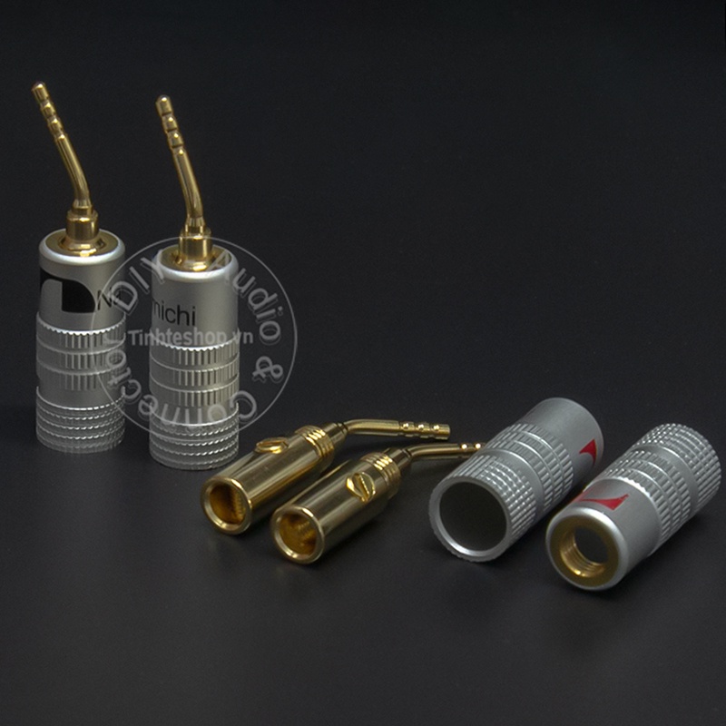 Rắc cắm mỏ chim cho Loa Âm ly 4 chiếc - Audio plugs for Speakers and Amplifiers 24K gold-plated copper