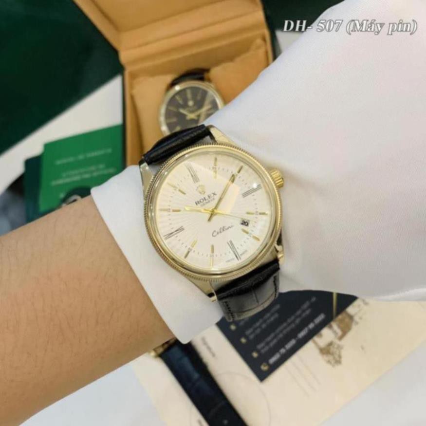 Đồng hồ nam Rolex Dây da mặt tròn classic dây da cao cấp bảo hành 12 tháng DH507 Ngọc trinh shop | BigBuy360 - bigbuy360.vn