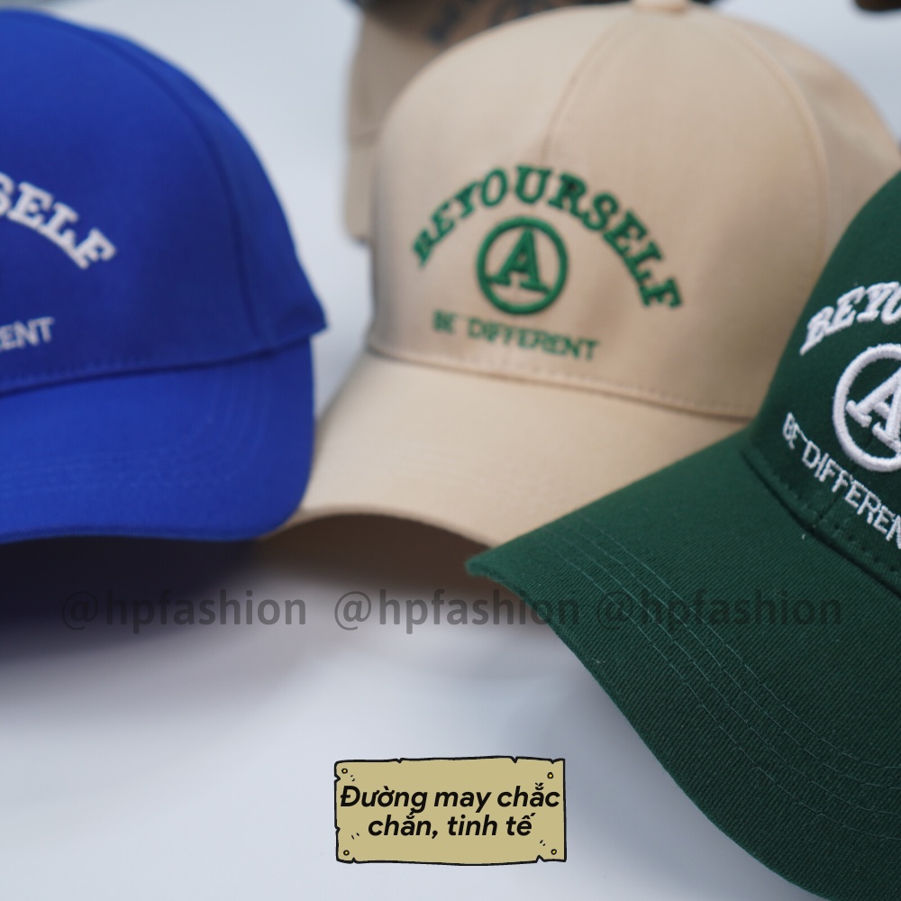Mũ lưỡi trai ❤️ Nón kết thêu chữ BE YOUR SELF chất kaki cao cấp form unisex nam nữ N92 - Happy Style