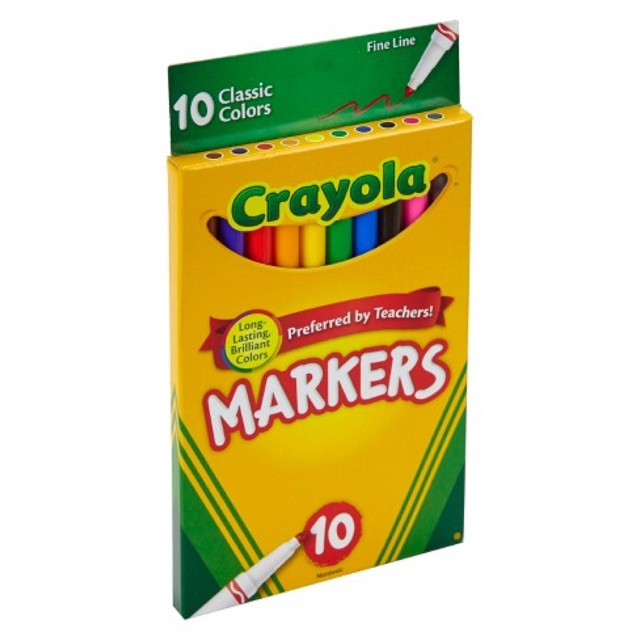 Bút lông Crayola 10 màu (Nét mảnh và nét to)