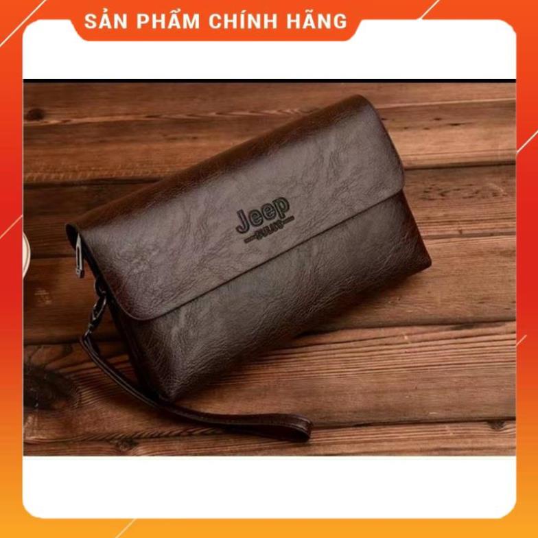 Ví nam da bò cầm tay dáng dài JEEP BULUO bóp nhiều ngăn để điện thoại giấy tờ làm công sở đa năng VCT1