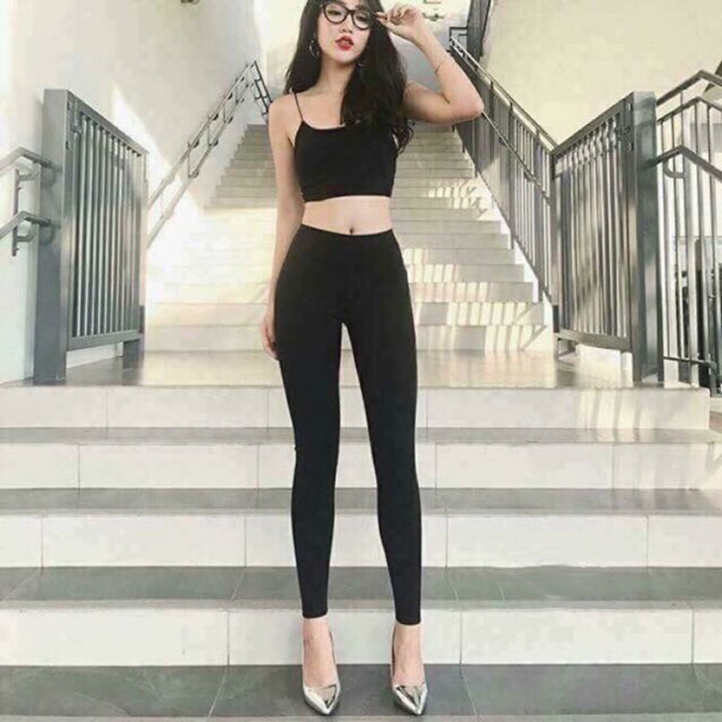 Quần legging hàn nữ cao cấp cạp cao tập gym yoga co giãn 4 chiều loại 1 vô cùng tôn dáng Mely Fashion QD07