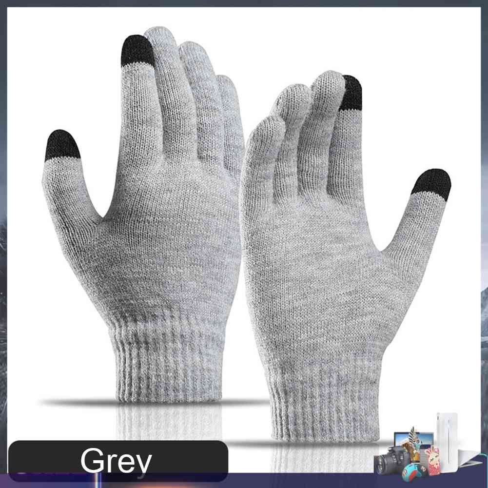 Toàn Bộ Găng Tay Len Hở Ngón Giữ Ấm Dùng Màn Hình Cảm Ứng