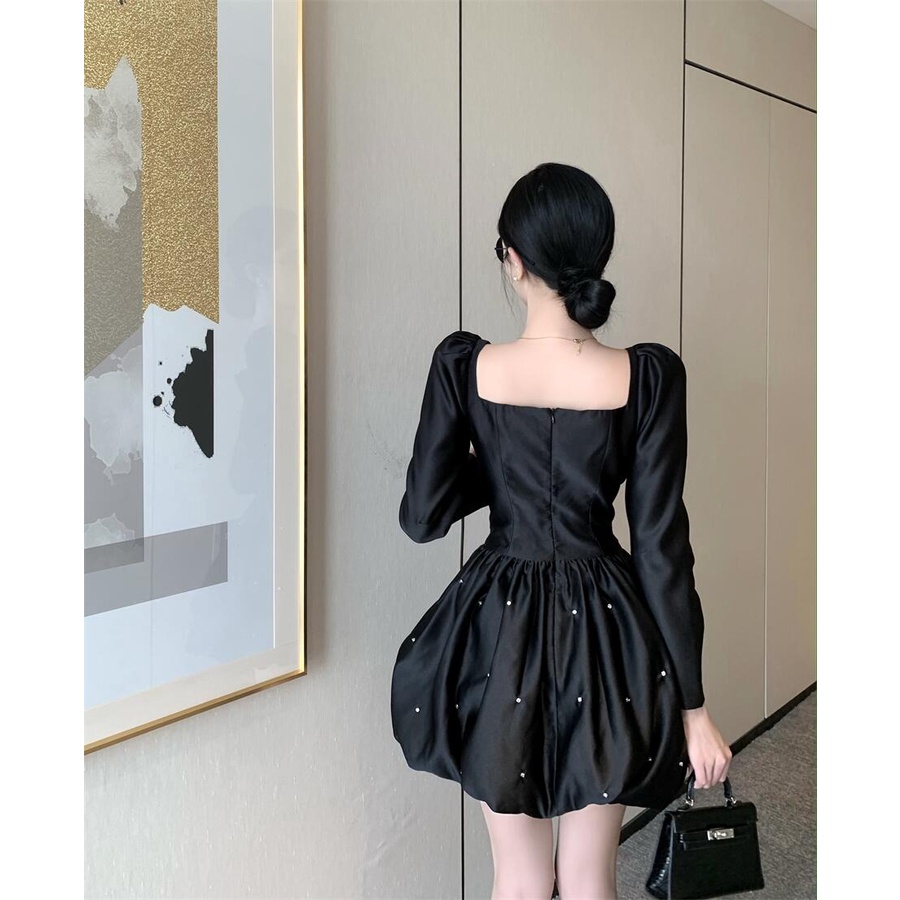 Váy Đầm Xòe Kiểu Pháp Hepburn Màu Đen Tay Phồng Phù Hợp Dự Tiệc Da Hội Sang Chảnh Hàng Thiết Kế Cao Cấp Độc Đáo Mẫu Mới | BigBuy360 - bigbuy360.vn