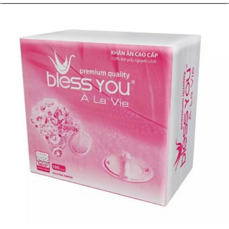 [Mã 267FMCGSALE giảm 8% đơn 500K] Khăn ăn vuông bless you 100 tờ àlavi nhỏ 23x23cm