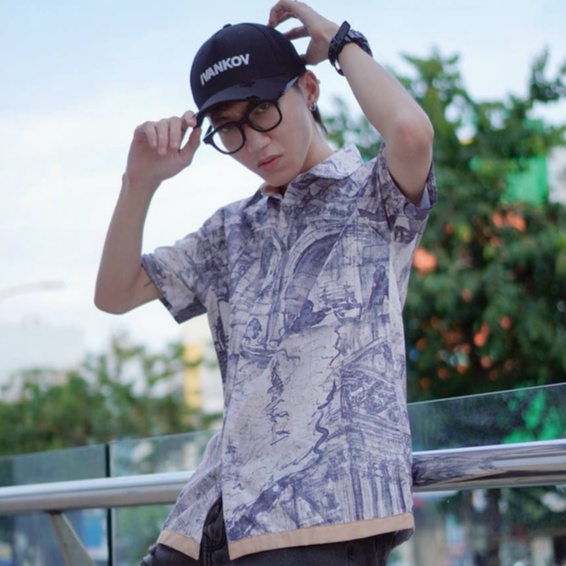 Áo Sơ mi họa tiết Dring, vải lụa thoáng mát, thấm hút, không nhăn sh042