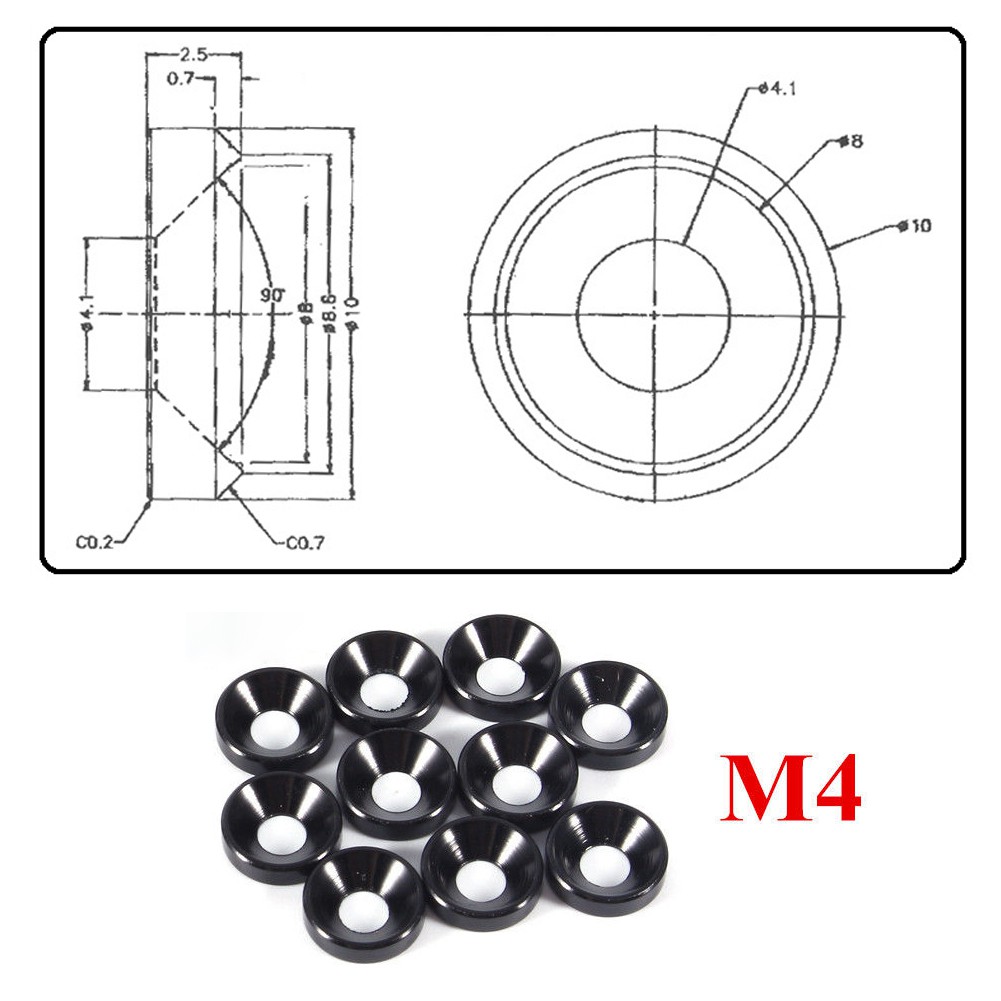 Set 10 vòng đệm bằng hợp kim nhôm cỡ M3 dùng cho thiết bị điện
