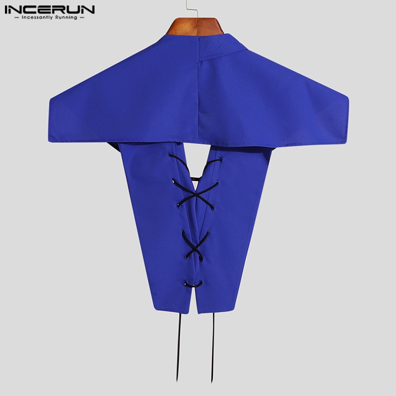 Áo choàng kiểu INCERUN thiết kế cột dây hóa trang phong cách Trung Cổ thời trang dành cho nam