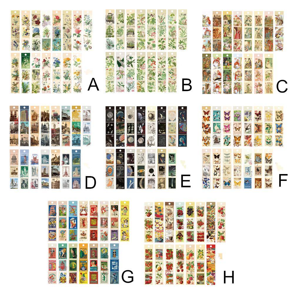 Set 1 / 45 Sticker Bươm Bướm Dán Trang Trí Thủ Công Phong Cách Retro