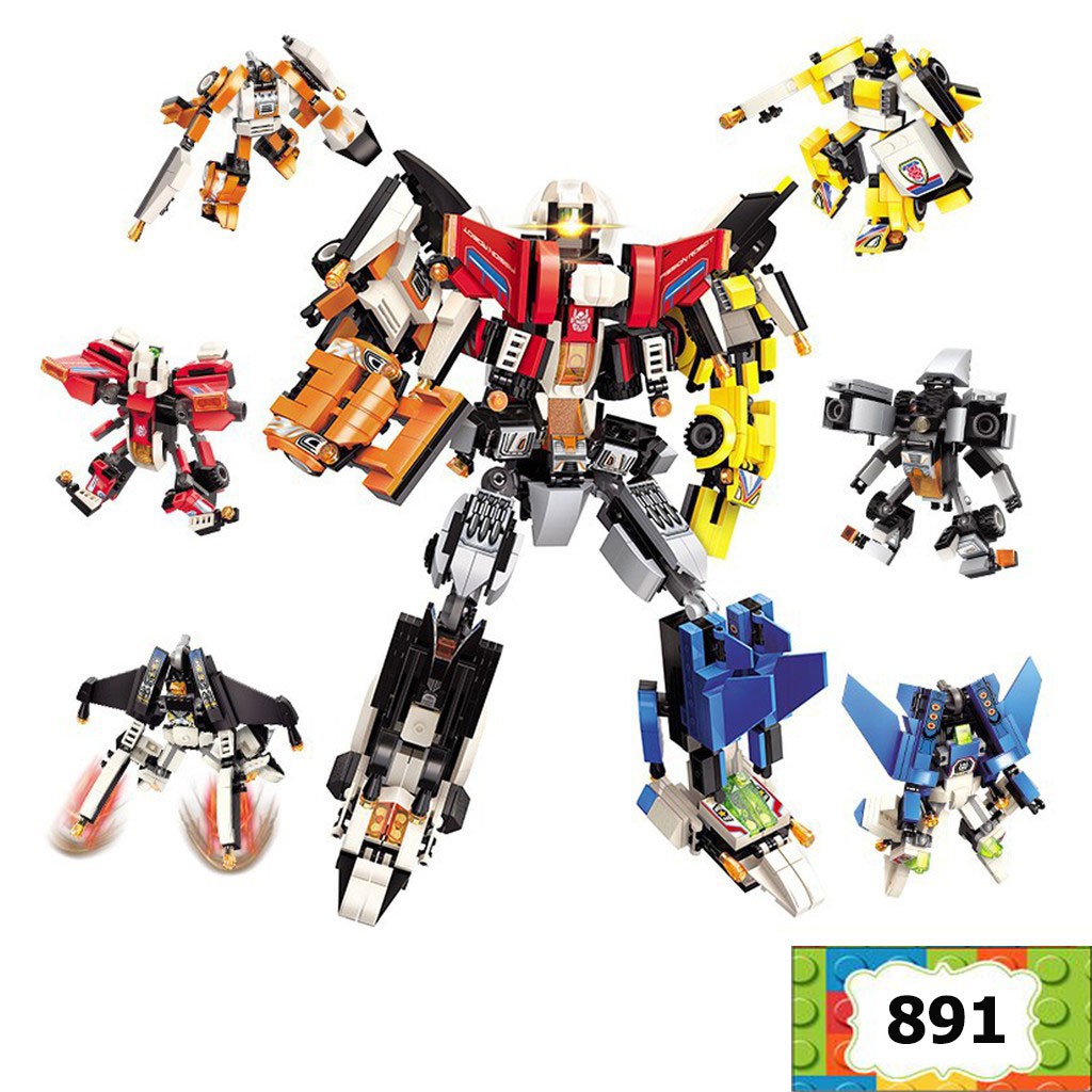 Đồ chơi lego lắp ráp Robot Autobot Chiến Đấu Kết hợp 6 trong 1 với 891 mảnh ghép