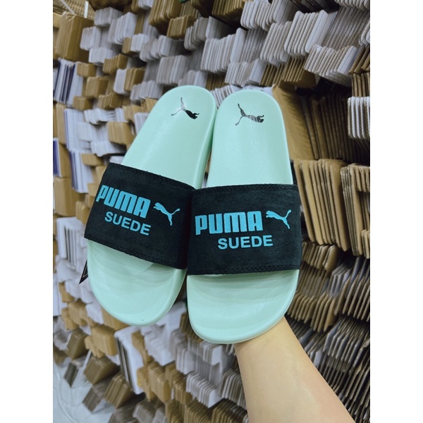 Dép Pu-ma nam nữ xanh đen (tặng hộp bảo vệ )