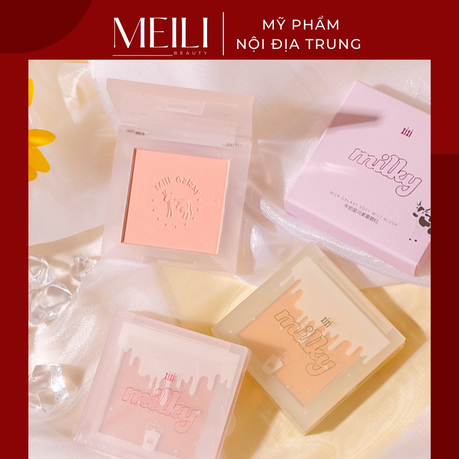 Phấn Má Hồng Dạng Nén Milky Mịn Nhẹ Tự Nhiên Lên Màu Chuẩn Giữ Màu Lâu Trôi - Meili Beauty