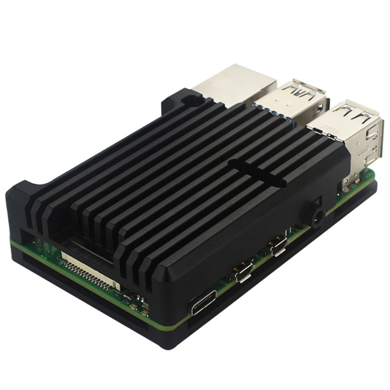 Vỏ Hợp Kim Nhôm Kèm 2 Quạt Làm Mát Cho Raspberry Pi 4